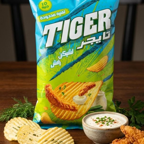 (العربية) تايجر شيبس عائلي 85غم بطعم تشيكن رانش *1/12