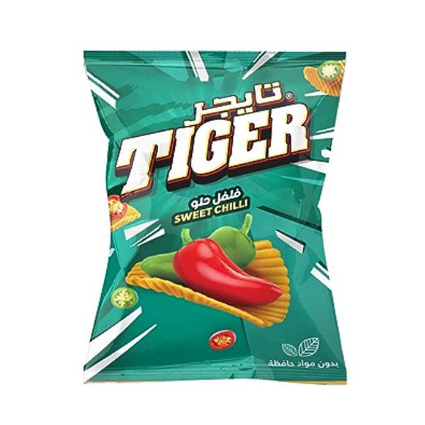 تايجر شيبس سوبر جامبو عائلي125غم بطعم فلفل حلو *1/6